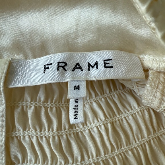 Frame Elegant Silk Cream Smocked Blouse - Picture 13 of 13